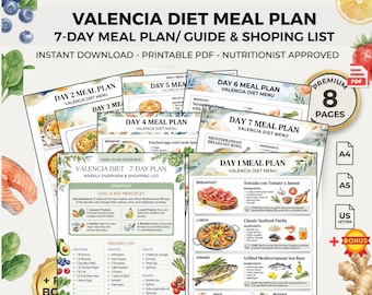 7 Day Valencia Diet Meal Plan | Weekly Menu, Grocery List, Spanish Recipes & Bonus Planner