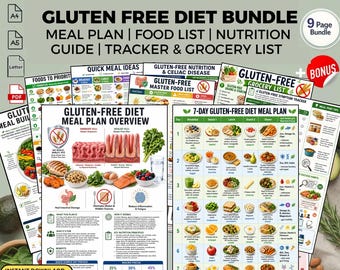 Gluten Free Diet Meal Plan + Food List: Gut Health Digestive Support Nutrition Guide PDF