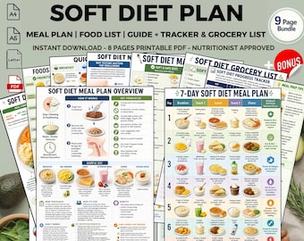 Soft Diet Meal Plan Printable Mechanical Soft Easy To Chew Swallow Foods Guide PDF