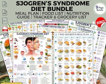 Sjogren's Syndrome Diet Meal Plan Bundle & Food List: Wellness Printable PDF Download