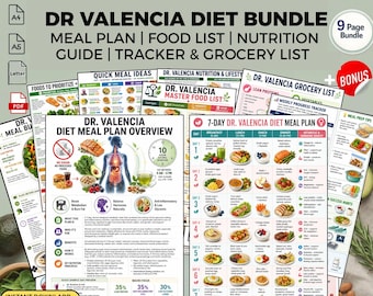 Dr Valencia Diet Meal Plan + Food List/ Mediterranean Wellness Longevity Nutrition Guide Printable PDF