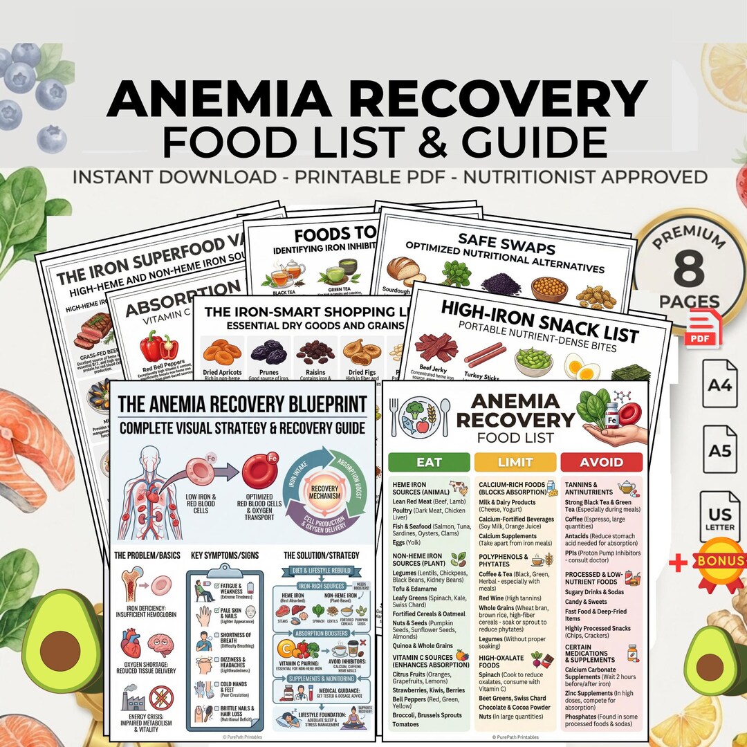 Anemia Recovery Food List: Iron Rich Diet Guide | Printable Grocery ...
