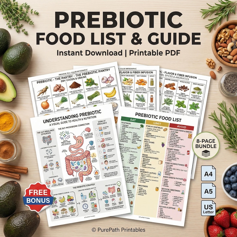 Prebiotic Food List PDF | Gut Health Guide | Microbiome Diet ...