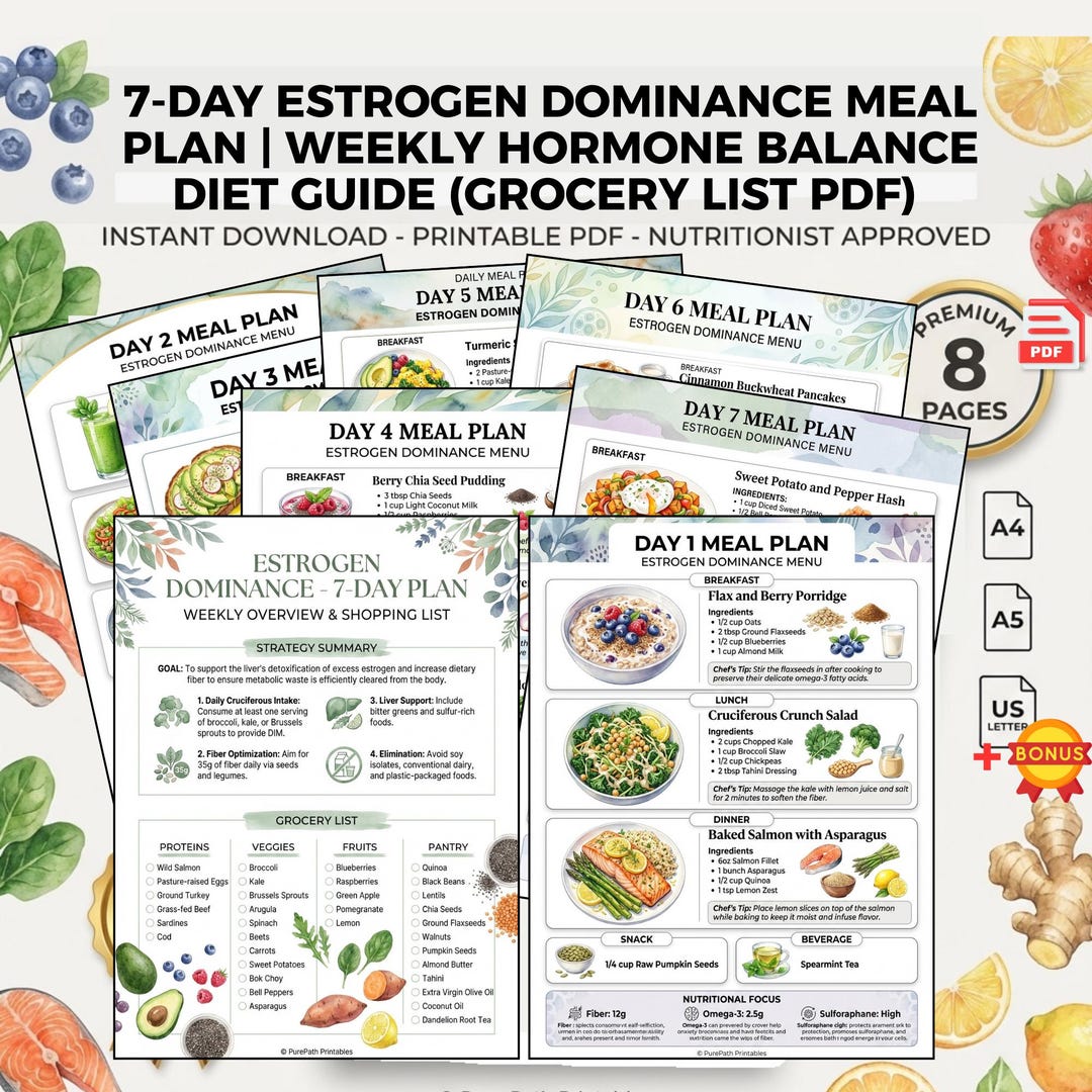 7-day Estrogen Dominance Meal Plan | Weekly Hormone Balance Diet Guide ...