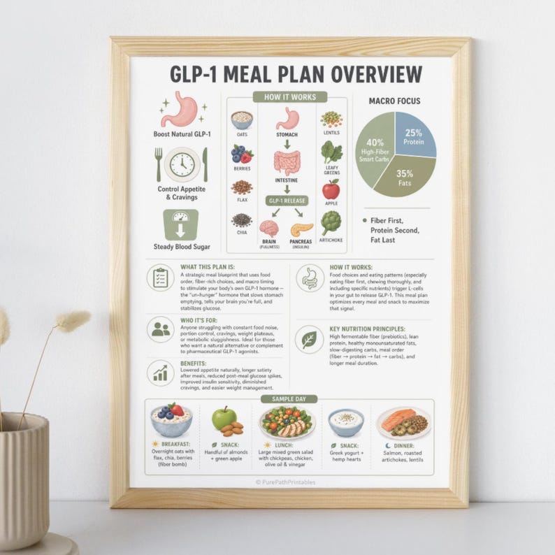 Glp Checklist.pdf Natural GLP-1 Meal Plan Printable Diet Guide Boost GLP-1 Hormone ...