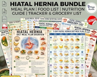 Plan de alimentación para la hernia de hiato + lista de alimentos / Guía nutricional para el alivio del reflujo ácido (PDF)