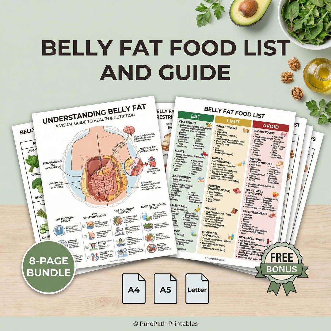 Printable Belly Fat Food List | Metabolic Diet Guide: Nutrition Chart ...