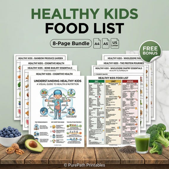 Healthy Kids Food List | Toddler Meal Ideas | School Lunch Guide | Digital Nutrition Tracker
