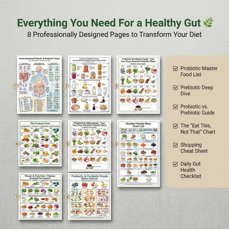 Probiotics Guide.pdf Probiotic & Prebiotic Foods List, Gut Health Guide (PDF Downloadable ...