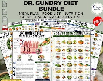 Dr Gundry Diet Meal Plan Food List Lectin Free Wellness Nutrition Guide Printable PDF