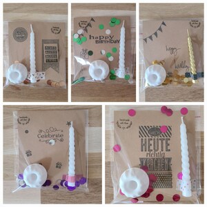 Geburtstagsgeschenk Mitbringsel Kleinigkeit to go - Gugelhupf Mini-Kerze