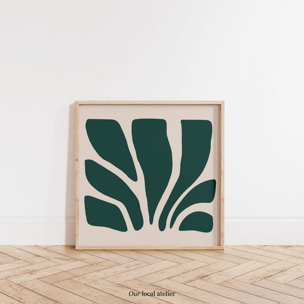 GREEN BOTANICAL PRINT | Boho Art Print | Ideal Unique Gift | Square Art Print | Our Local Atelier