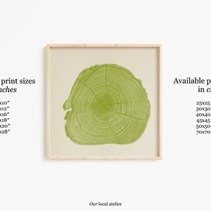 GREEN TREE Print Tree Rings Poster Unique Nature Gift Square Art Print ...