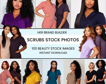Scrubs Stock Photos: 100 High-Quality Beauty Images Featuring Diverse Models in Scrubs, Spa, Med, and Esthetician Uniforms for Branding, Mar