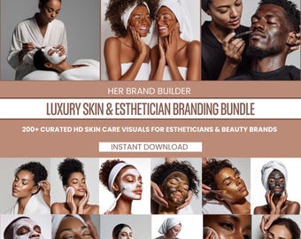 Luxury Skin & Esthetician Branding Bundle | 200+ HD Stock Photos for Facials , Mask Treatments, Spa Content | Instant Download