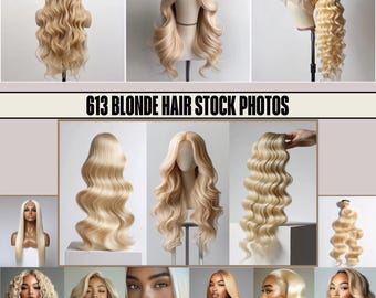 50+ 613 Blonde Hair Stock Photos | Wig Mockups, Lace Fronts, Bundles & Mannequins | Digital Download for Hair Branding + Vendors