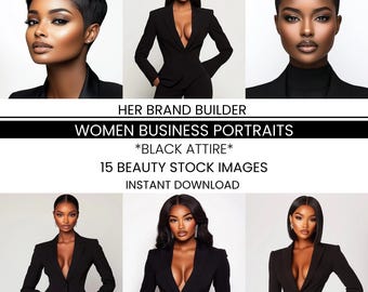 Sophisticated in Black: 15 Professional Women Business Portrait Stock Photos