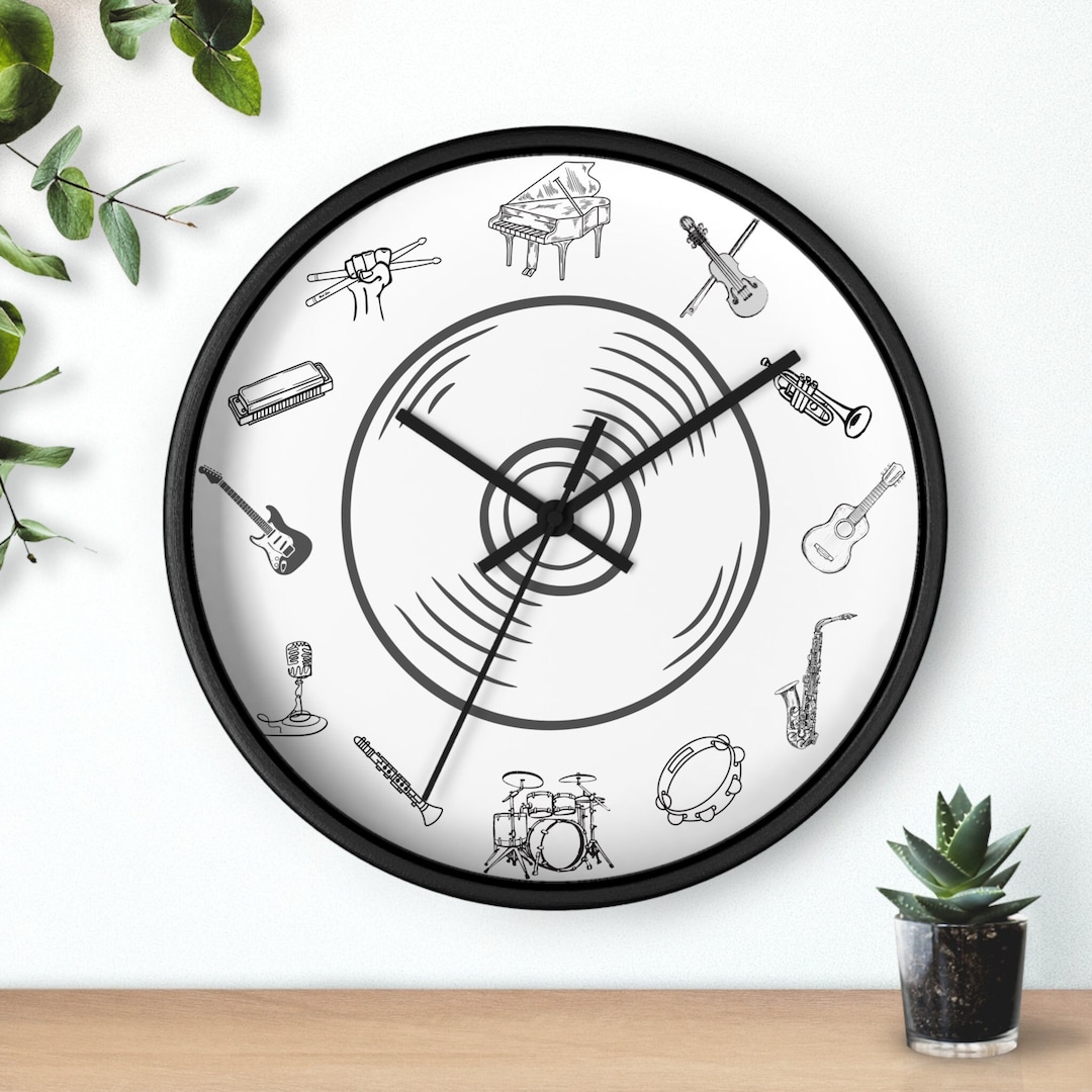 Music Time Wall Clock for Music Room, Band Teacher Room Clock, Band ...