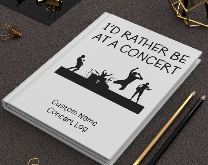 personalized concert journal music lover notebook custom gift concert go-ers scrapbook mothers fathers anniversary concert schedule keeper