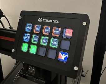 Soporte Stream Deck MK1 para Sim-Rig – Perfil de aluminio Elgato Mount | Soporte impreso en 3D para Stream Deck MK1 Simracing.