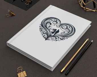 Couple and Heart Silhouette Hardcover Journal | Notebook | Diary | Gift for Writer | Gift for Her | Gift for Student
