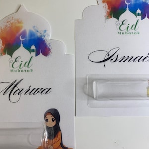 Carte cadeau eid Mubarak avec encoche pour Billet
