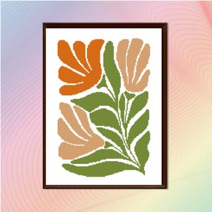 Modern floral Abstract cross stitch pattern PDF, Cross stitch pattern flowers, Modern Flowers, cross stitch pattern Abstract