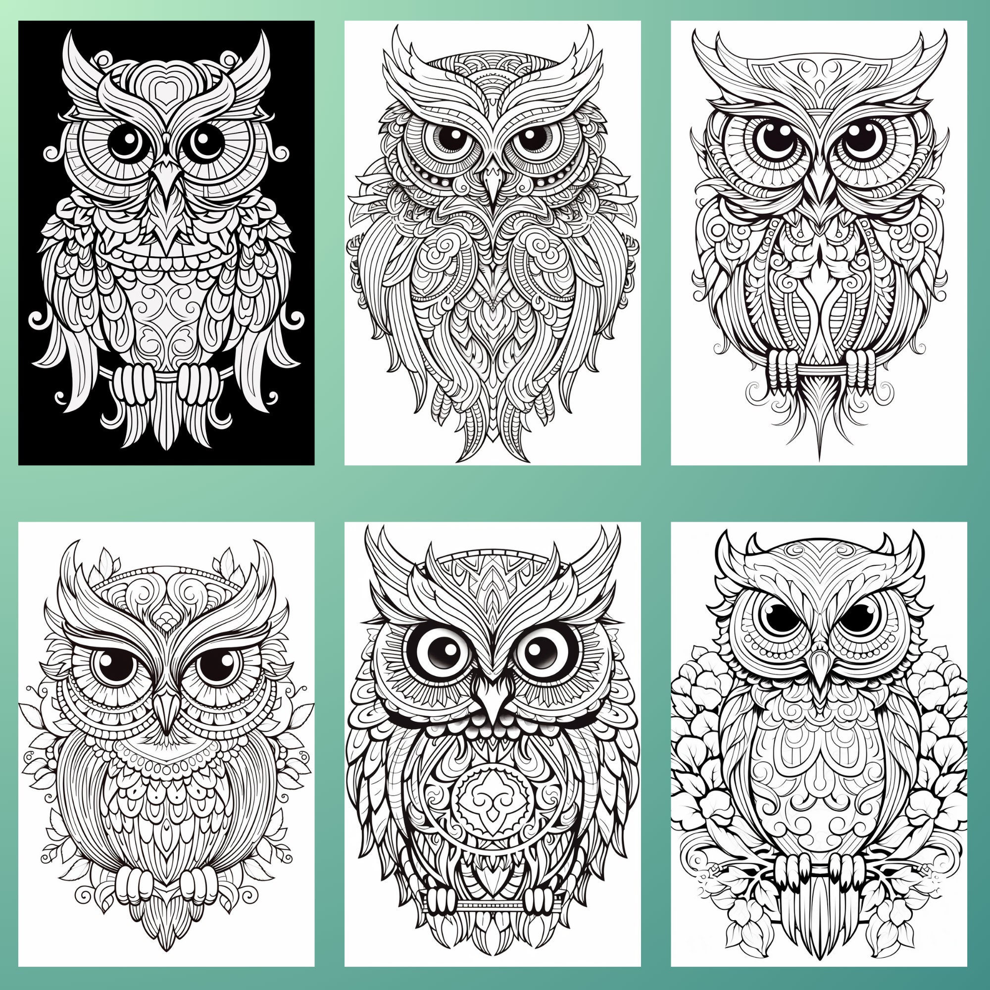 30 Owl Mandala Coloring Pages, Adult Mandala Coloring Pages, Digital ...