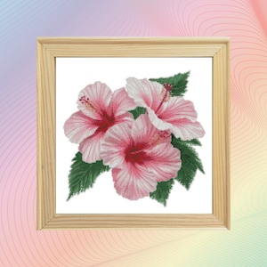 Bunch of Hibiscus Flowers Cross Stitch Pattern Pdf, Plant