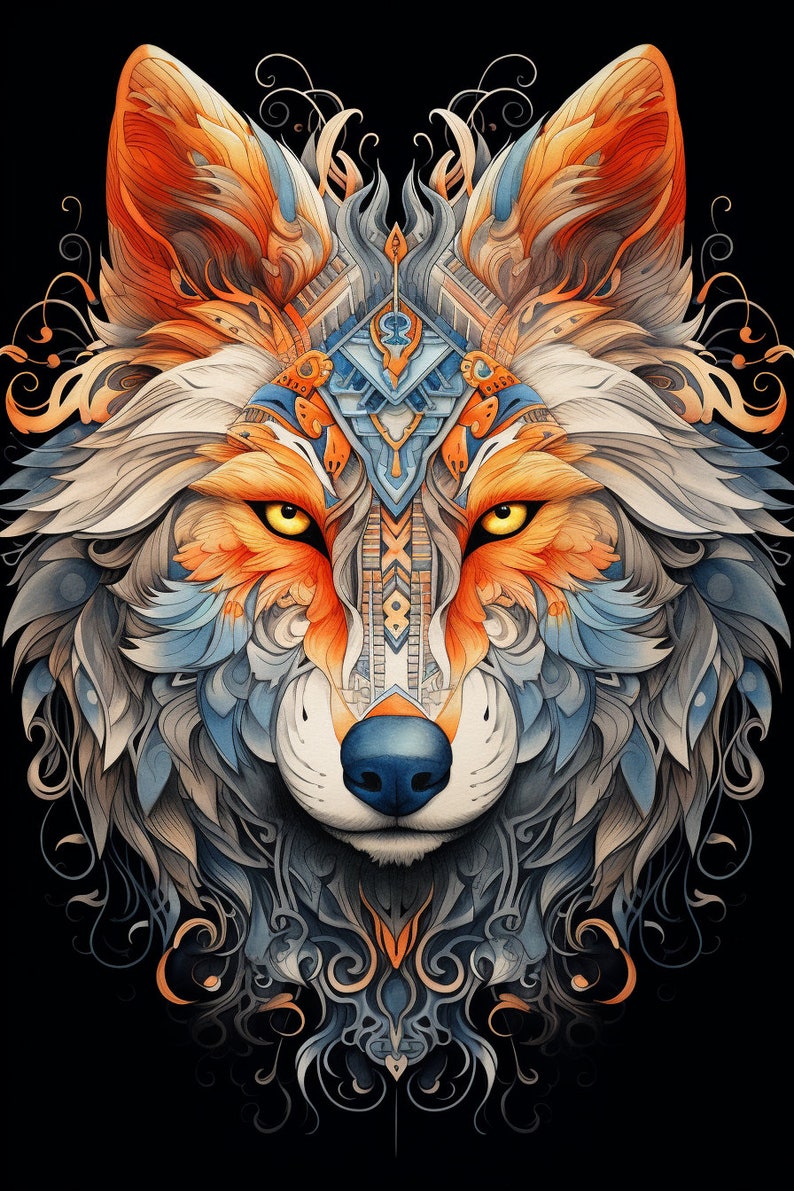 30 Mandala Wolf, Coloring Pages, Adult Mandala Coloring Pages, Digital ...