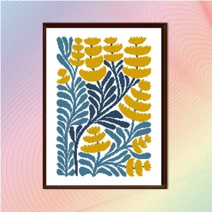 Modern floral Abstract cross stitch pattern PDF, Cross stitch pattern flowers, Modern Flowers, cross stitch pattern Abstract