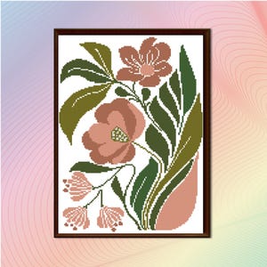 Modern floral Abstract cross stitch pattern PDF, Cross stitch pattern flowers, Modern Flowers, cross stitch pattern Abstract