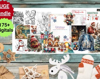 Digital Xmas Bundle, Christmas Crafting Resources, Digital Product Bundle, Family Christmas Planner, Junk Journal Printable Christmas