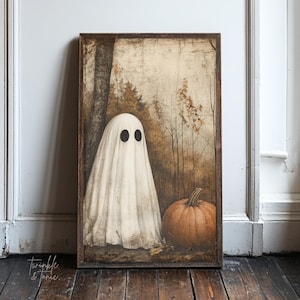Geister-Druck, Dunkler Wald Wandkunst, Vintage-Halloween-Dekor Dunkles Cottagecore Poster Stimmungsvoller Herbst Kunst, Dark Academia Ästhetik Gedruckt und ausgeliefert