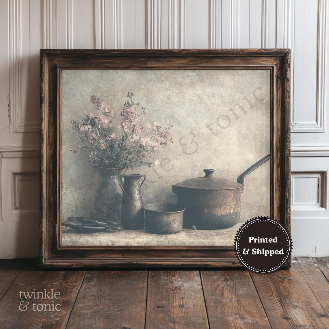 boho farmhouse kitchen decor paintings prints |... Country Kitchen Wall Art, Farmhouse Home Decor, Vintage Floral Poster ...
