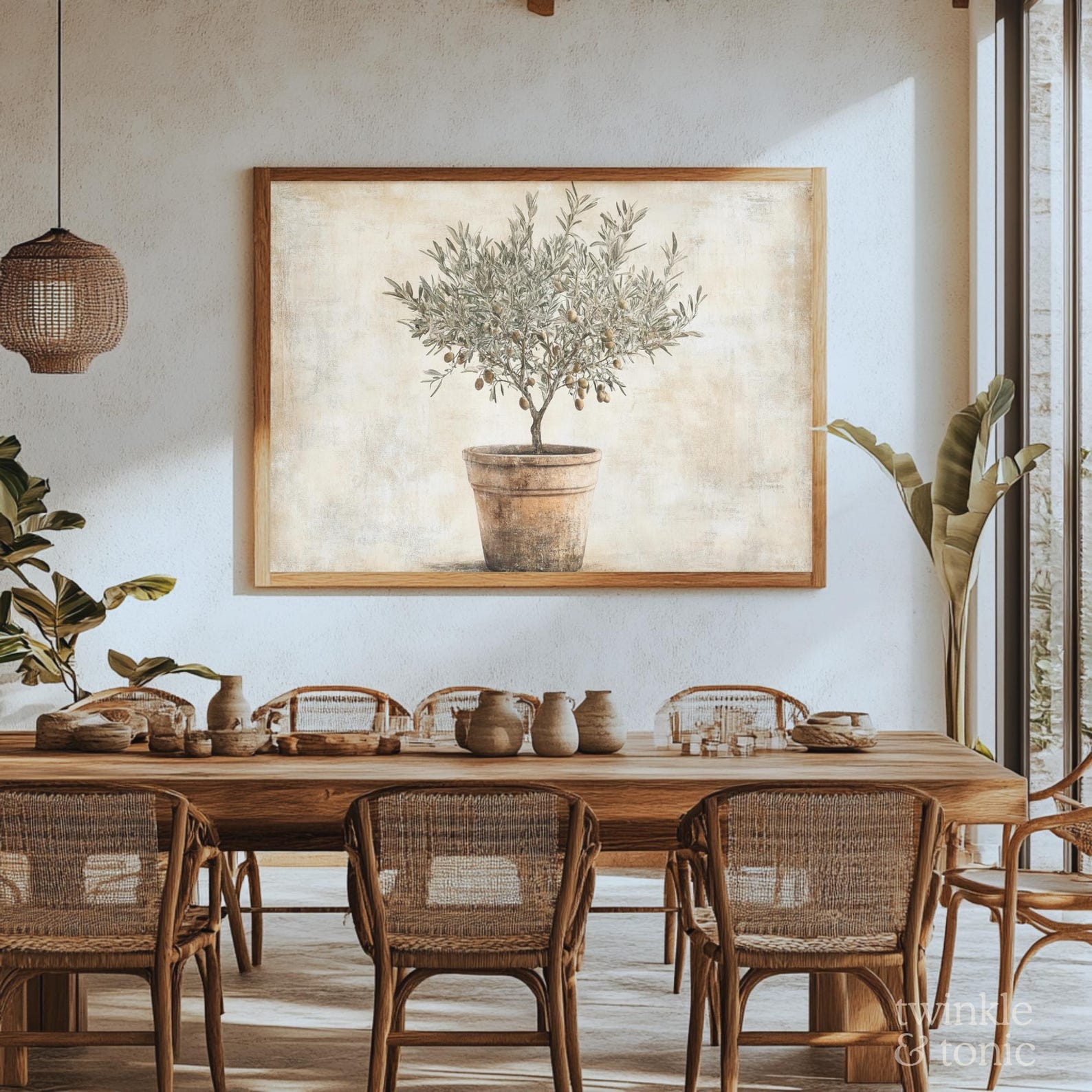 Vintage Olive Tree Print, Neutral Kitchen Poster, Christian Art, Rustic ...