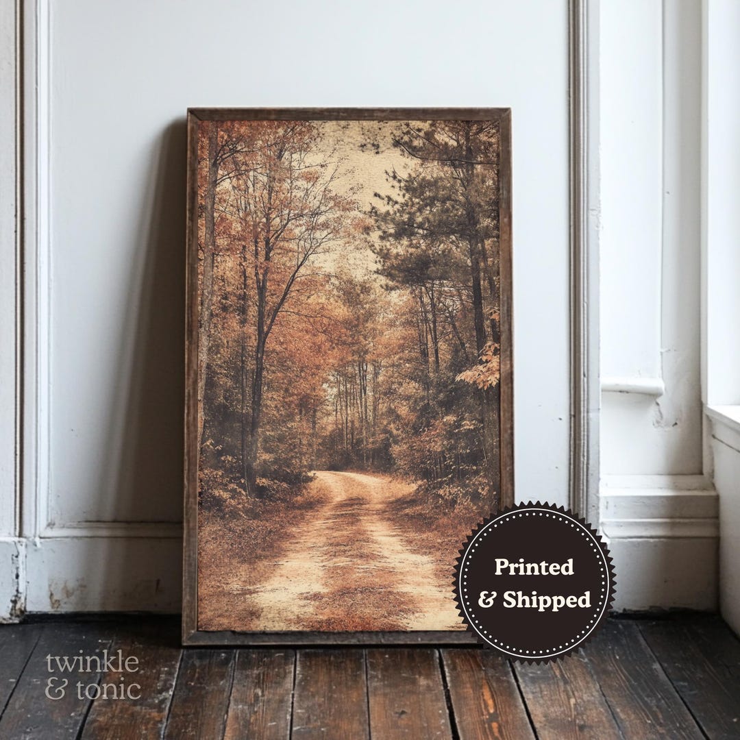 Autumn Landscape Print, Moody Fall Painting, Rustic Farmhouse Decor ...