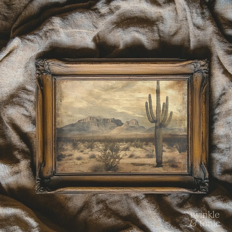 Vintage Desert Wall Art, Western Ranch Print, Antique Southwestern ...