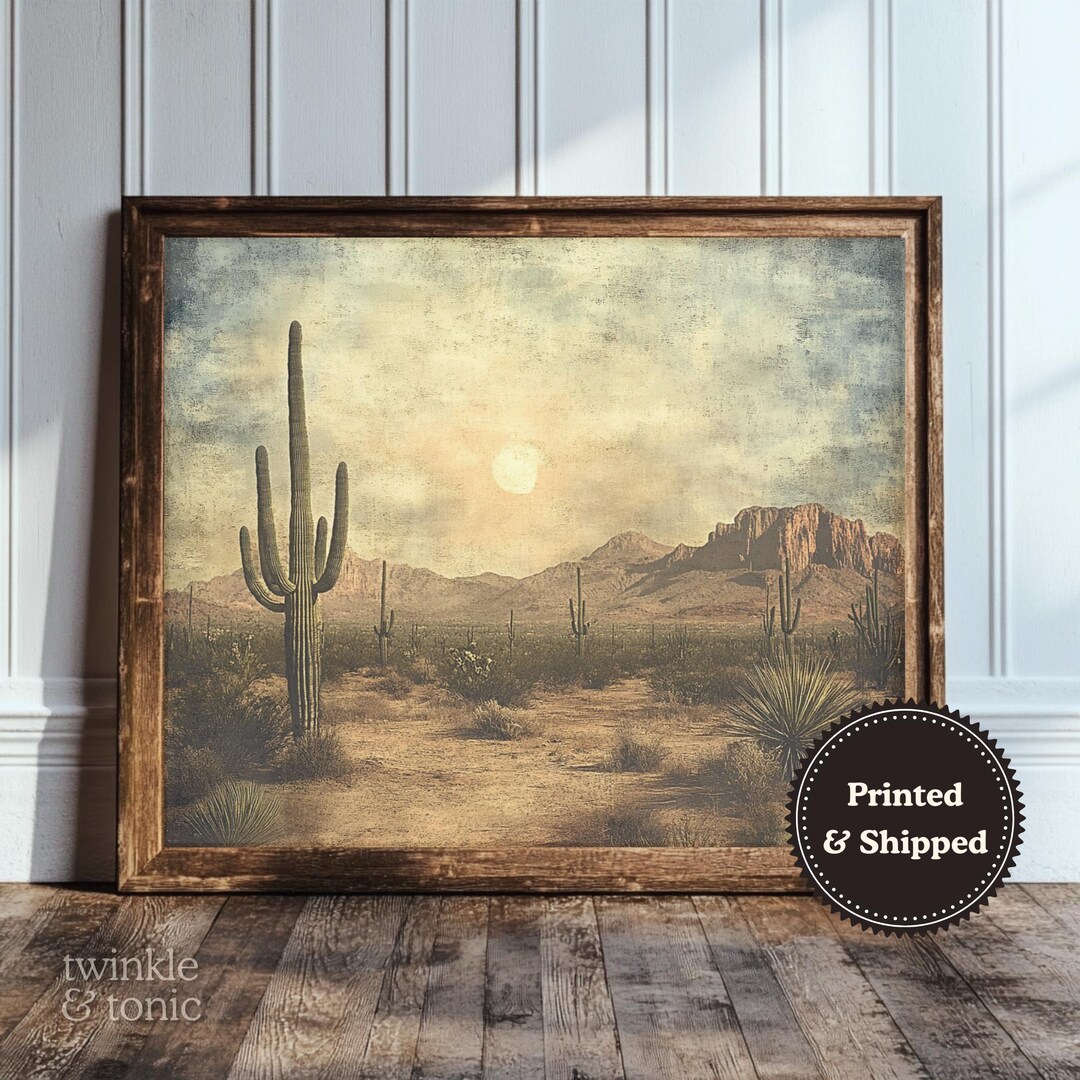Vintage Desert Wall Art, Western Ranch Print, Antique Southwestern ...