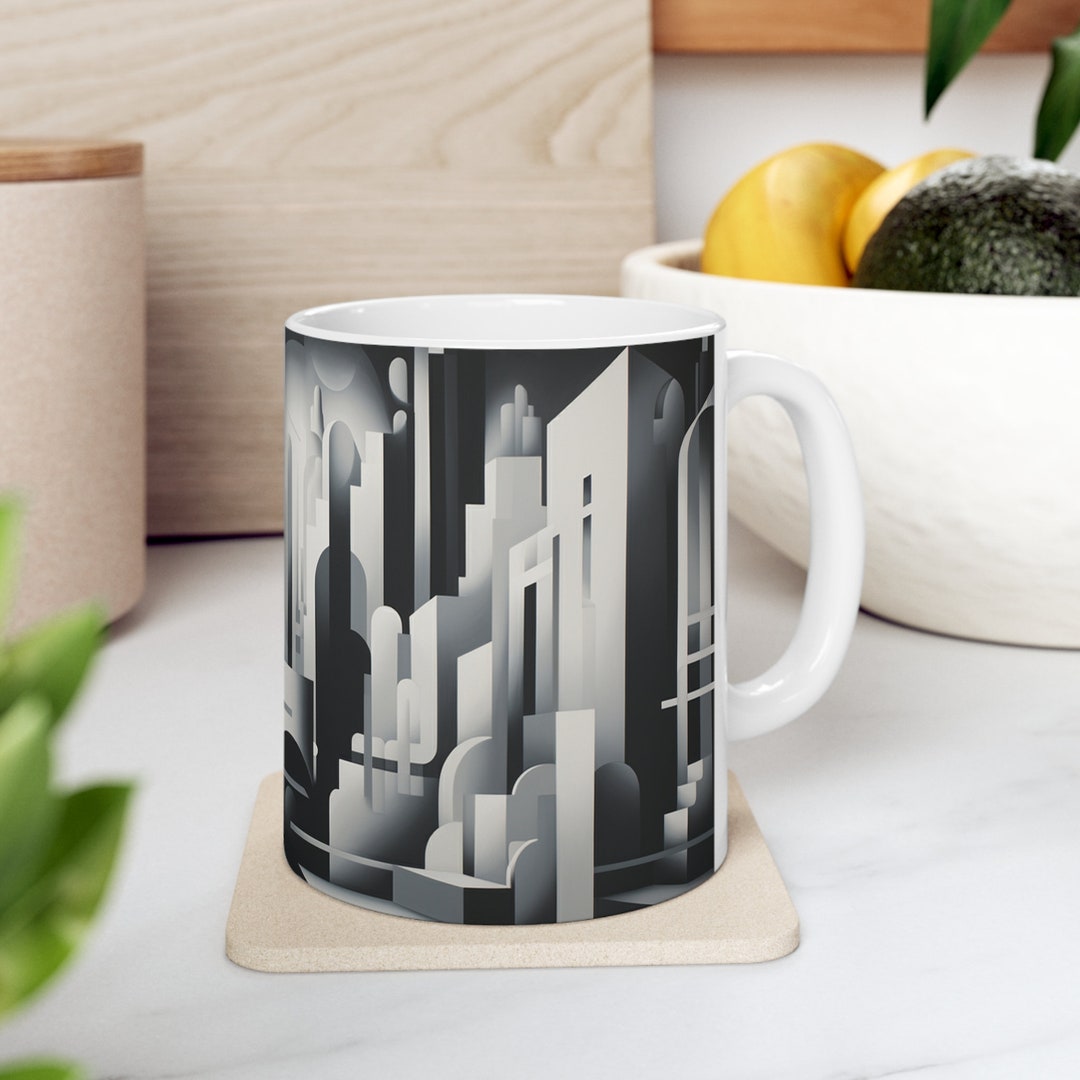 Tazza In Ceramica A Forma Di Clarinetto – Design Musicale Unico – Colore Nero Con Dettagli Bianchi – Regalo Ideale Per Musicisti