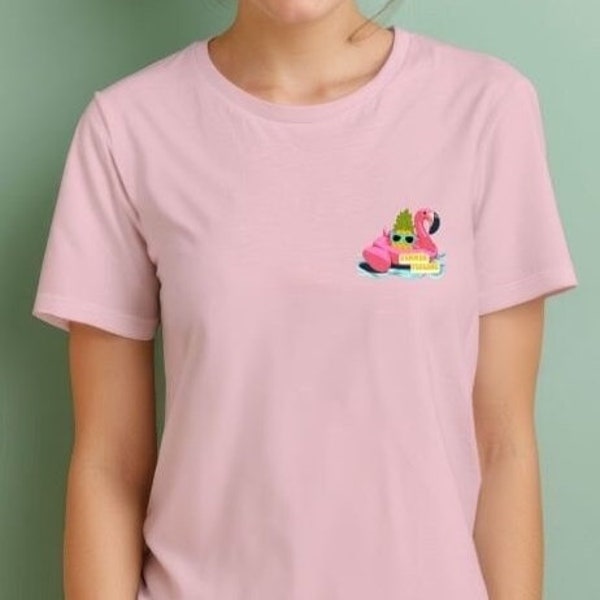 Summer Feeling T-Shirt | Nachhaltiges Shirt | 100% Baumwolle | T-Shirt mit Flamingo | Urlaubsshirt | Nachhaltige Kleidung | T-Shirt Sommer