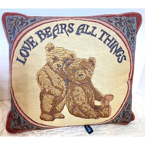 Love Bears All Things Tapestry Throw Pillow Decorative Cushion 17&quot;x17&quot; Dakota