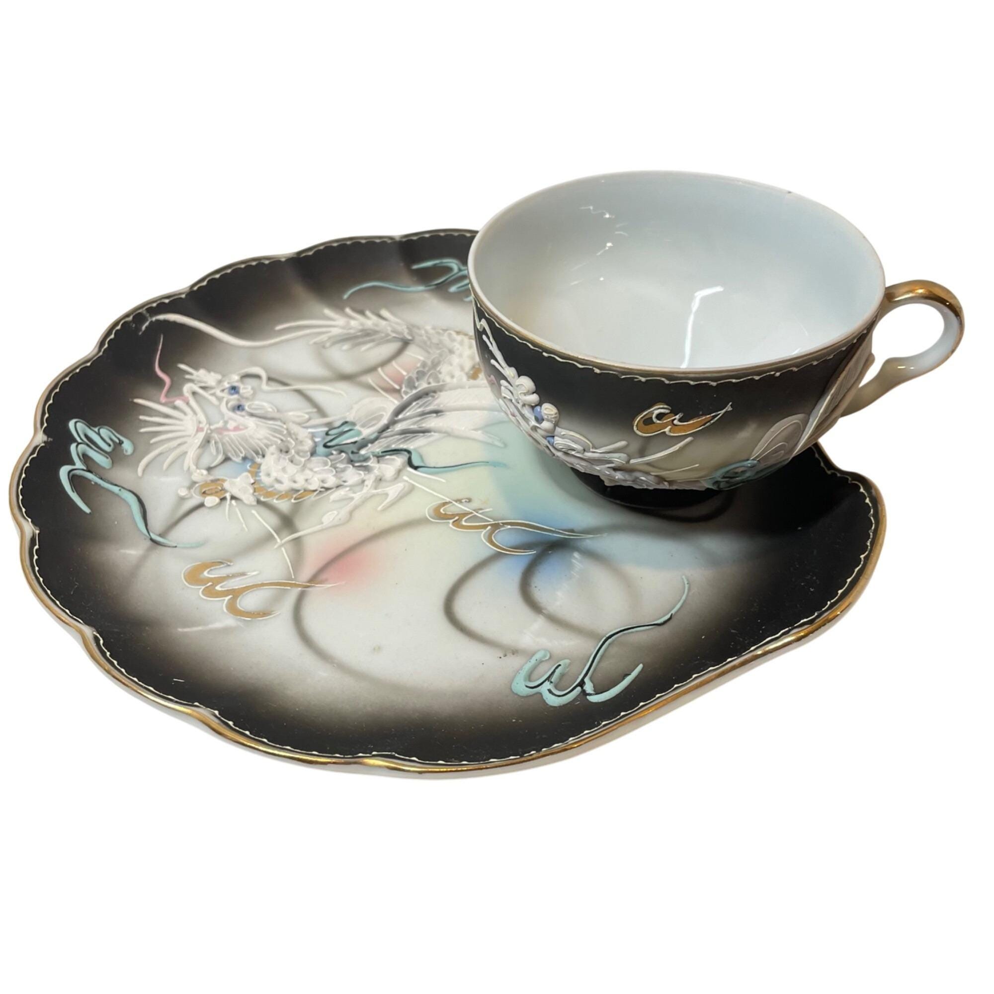 Vintage China Hand Painted Dragon Set - Etsy