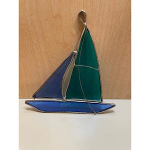 Sailboat-Stained Glass Window Sun Catcher Handmade
