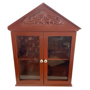 Lighted Curio Cabinet With Tempered Glass Doors And Adjustable Shelf