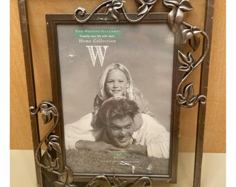 Vintage Kirk Stieff Pewter Picture Frame, Embossed Floral Design