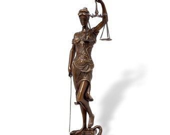 Figura de bronce escultura Justitia diosa de la justicia estatua de bronce