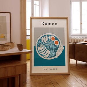 Ramen is my World Wall Art Print, Ramen Lovers, Set of 2 Colors, Home Decor, Printable Poster, Digital Download