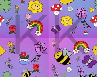 Doodle Seamless Pattern: Fun Kids Design (PNG Digital Download)