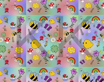 Kids Doodle Seamless Pattern: Fun Children's Art (PNG Digital Download)